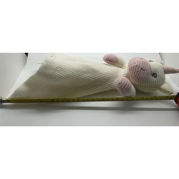 Modern Baby Knit Unicorn Security Blanket Cream & Pink - Picture 12 of 12